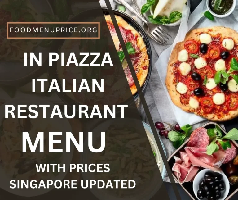 In Piazza Italian Restaurant Menu Singapore