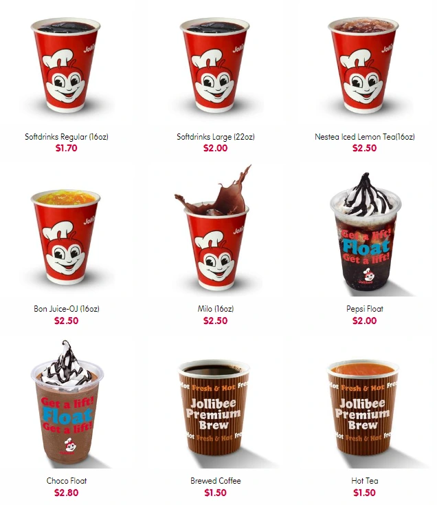 JOLLIBEE DRINKS MENU SINGAPORE