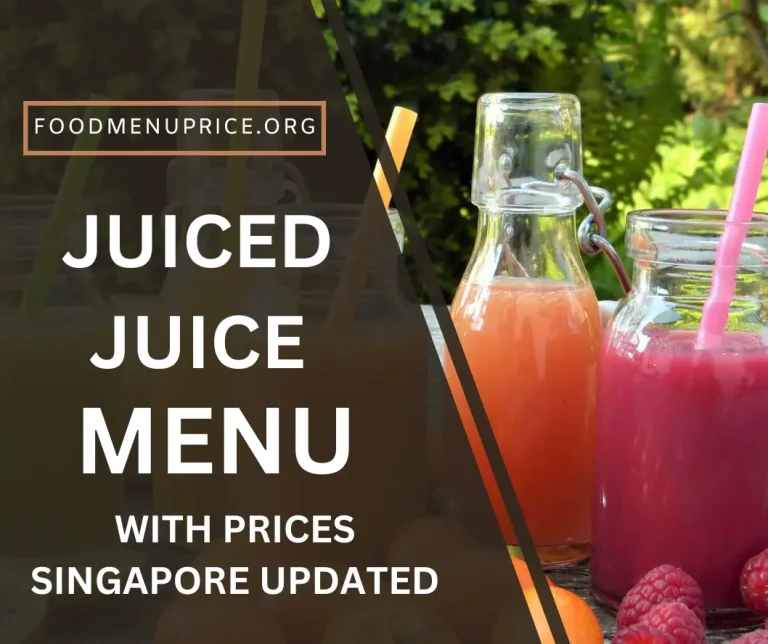 Juiced Juice Menu Singapore