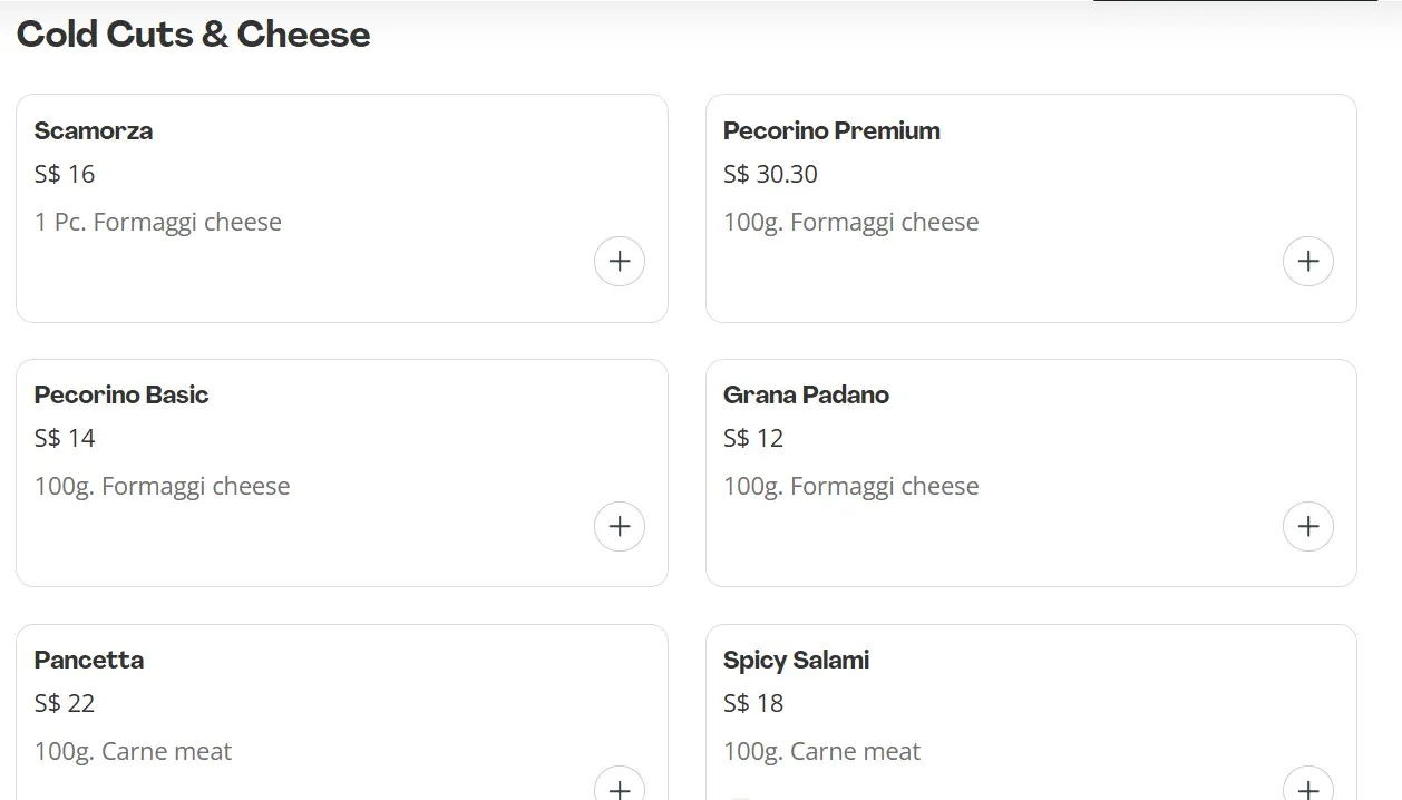PANINOTECA COLD CUTS & CHEESE MENU PRICE
