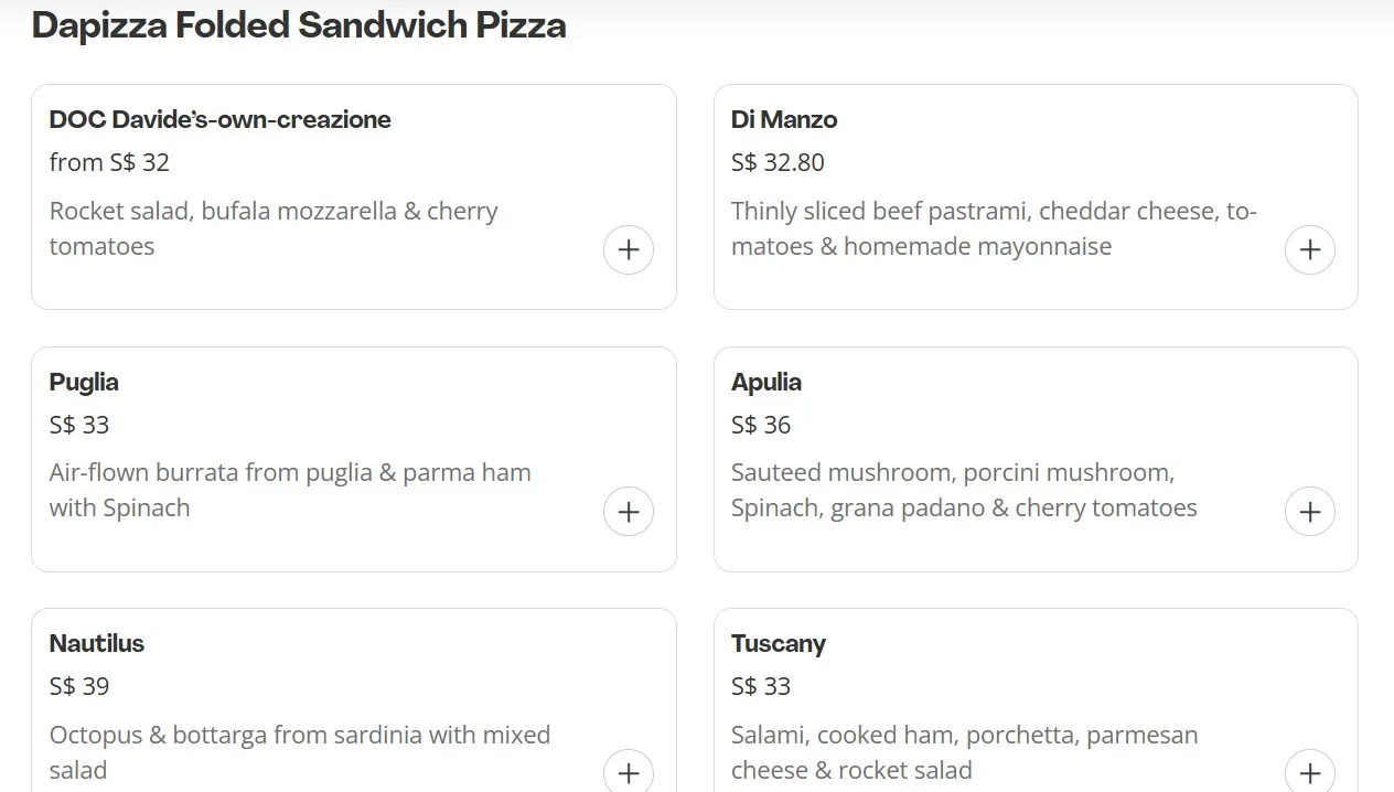 PANINOTECA FOLDED SANDWICH PIZZA MENU PRICE