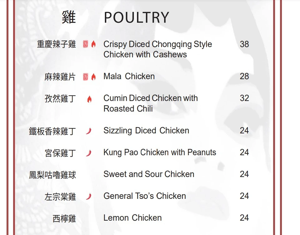QI POULTRY MENU PRICE