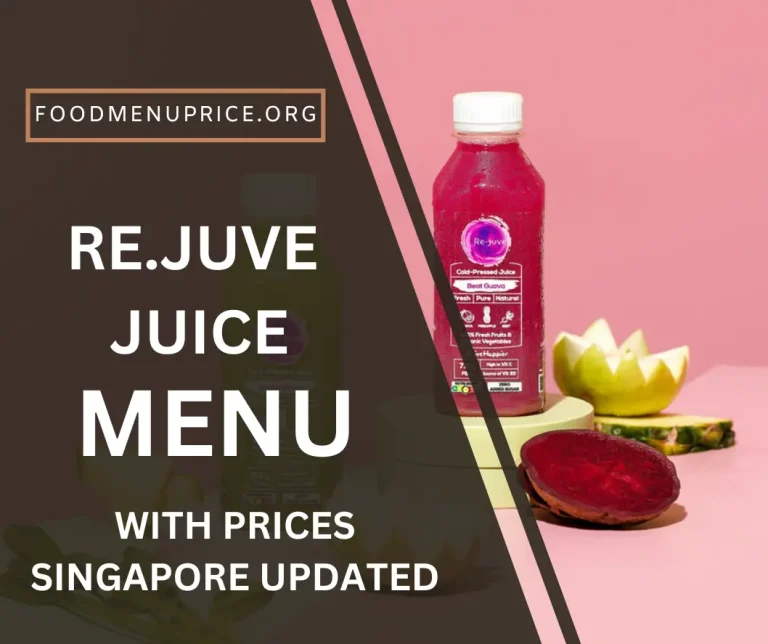 Re.Juve Juice Menu Singapore