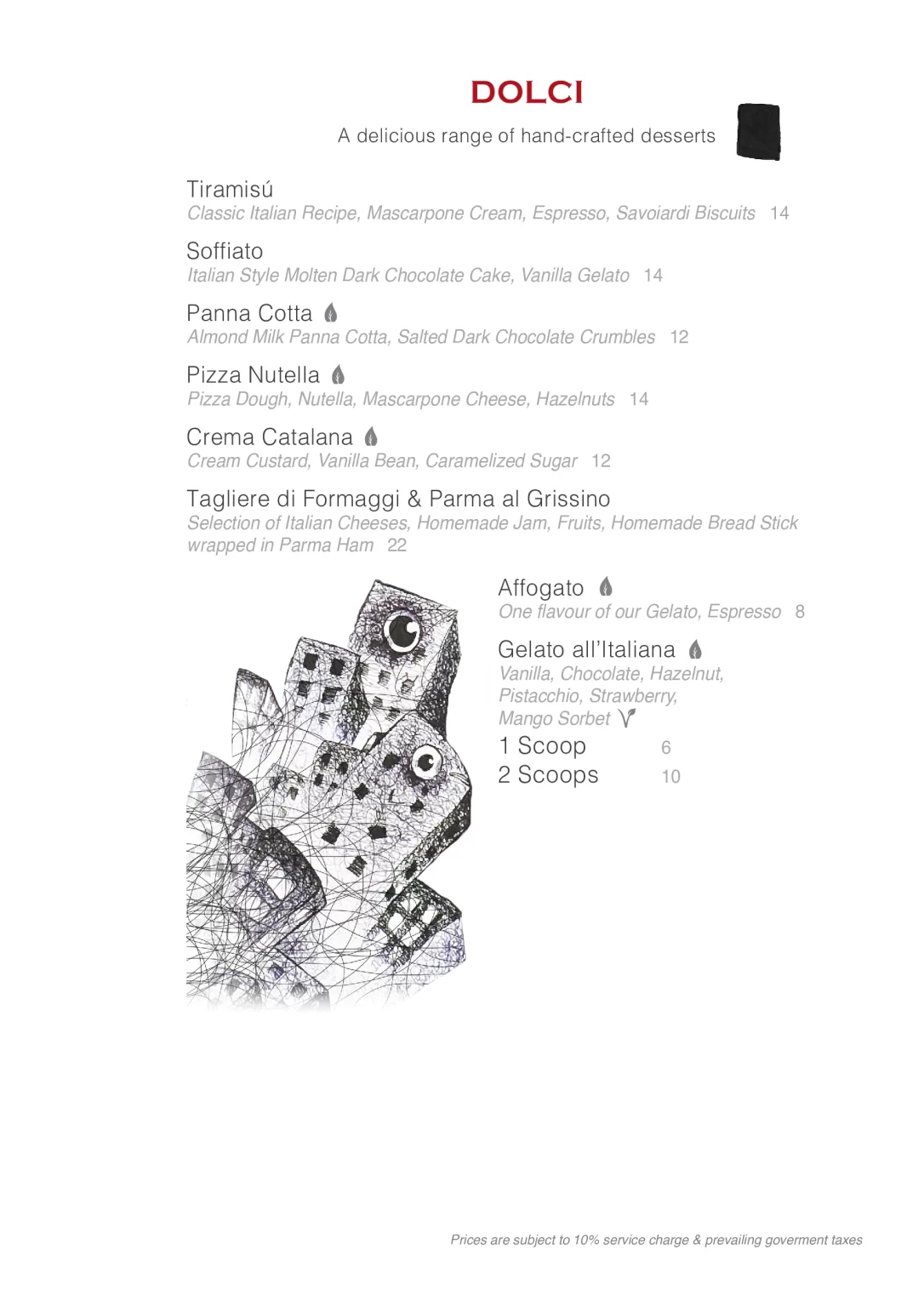 Ricciotti Dolci Menu Singapore