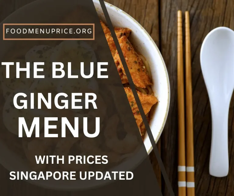 The Blue Ginger Menu Singapore