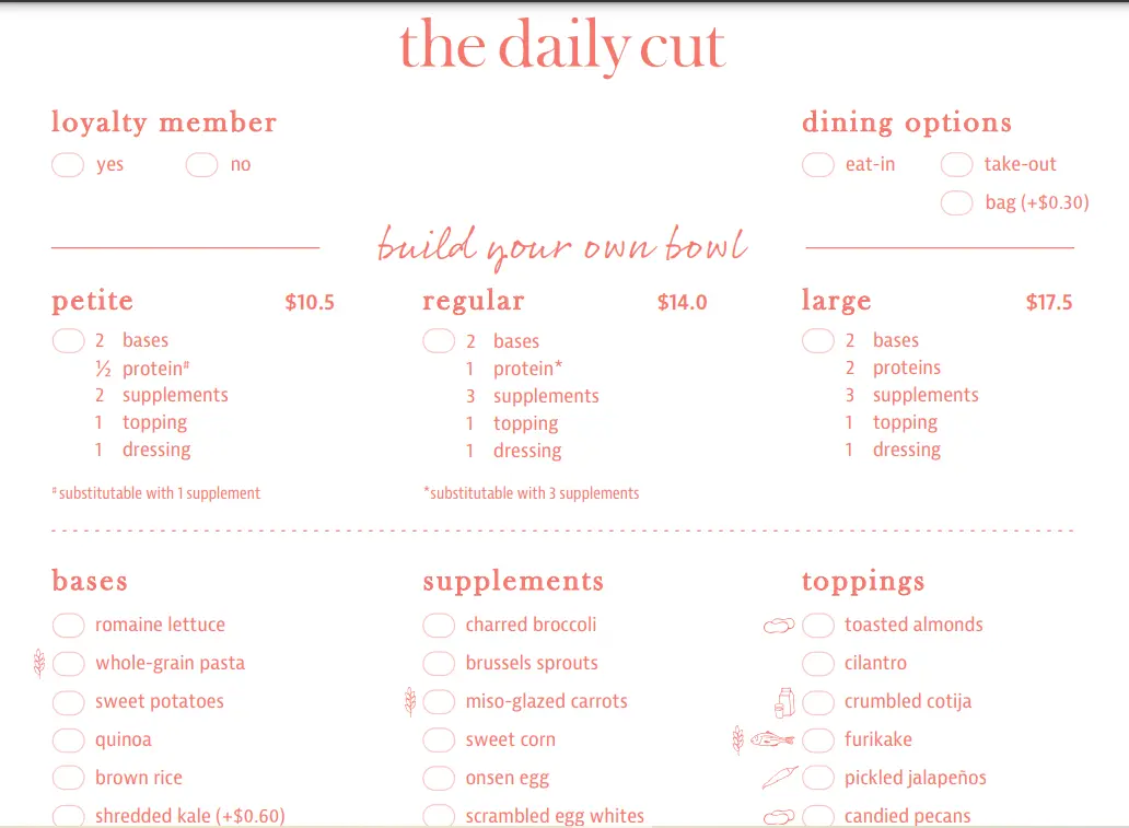 THE DAILY CUT SINGAPORE BUILD YOUR OWN BOWL MENU SINGAPORE