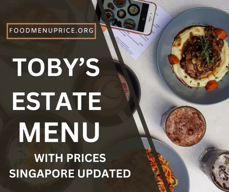 Toby's Estate Menu Singapore