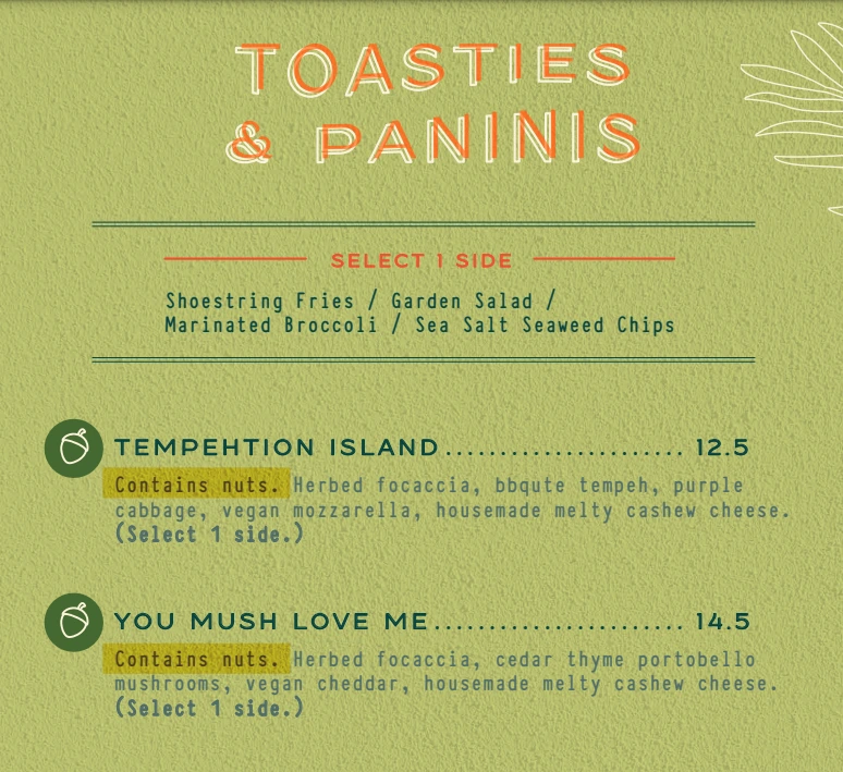 WELL SMOOCHT TOASTIES & PANINIS MENU PRICE