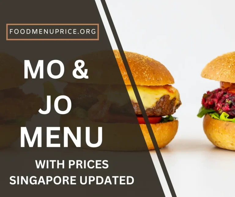 Mo & Jo Menu Singapore