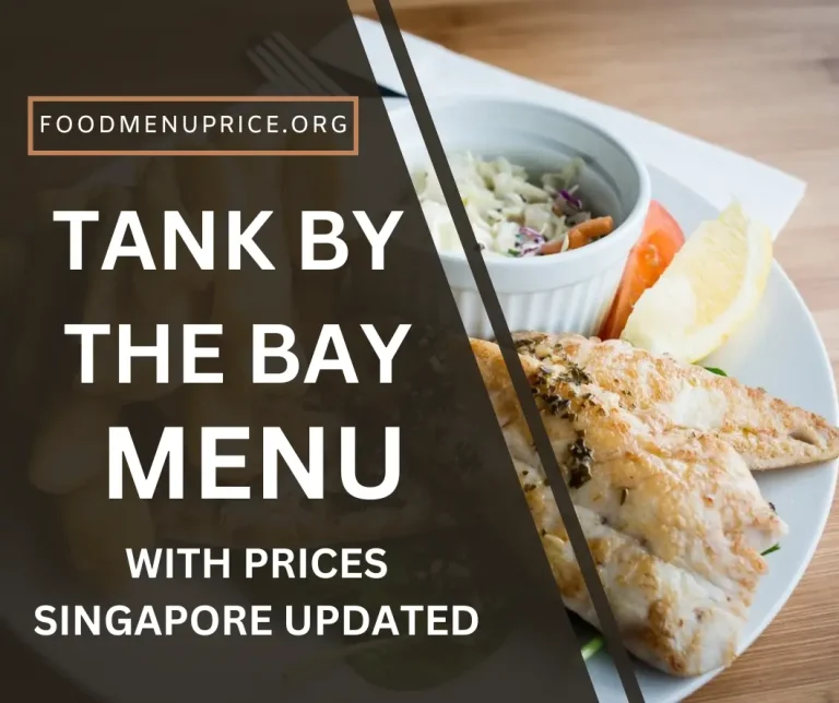 Tank By The Bay Menu Singapore