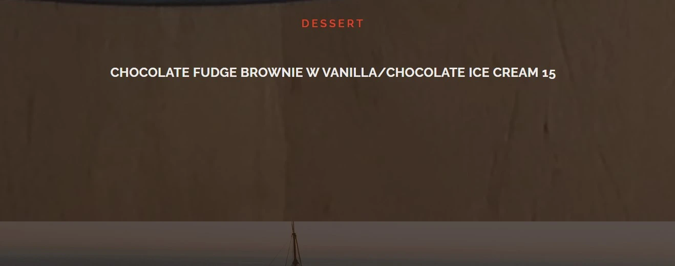 THE JOLLY ROGER DESSERTS MENU PRICE