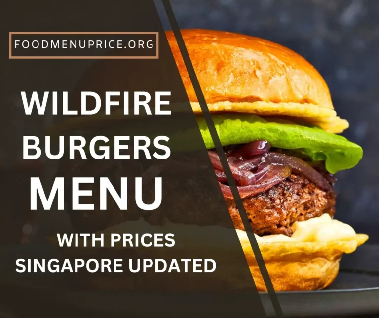 Wildfire Burgers Menu Singapore