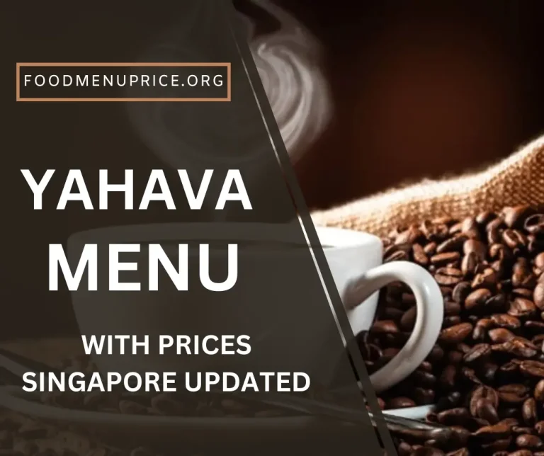 Yahava Menu Singapore