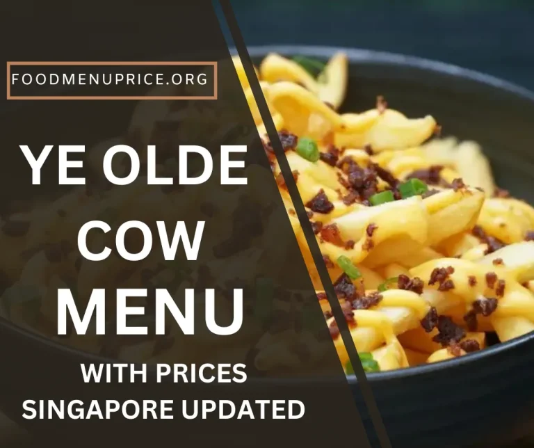 Ye Olde Cow Menu Singapore