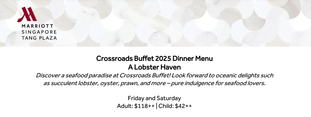 CROSSROADS BUFFET DINNER MENU – FRIDAY & SATURDAY