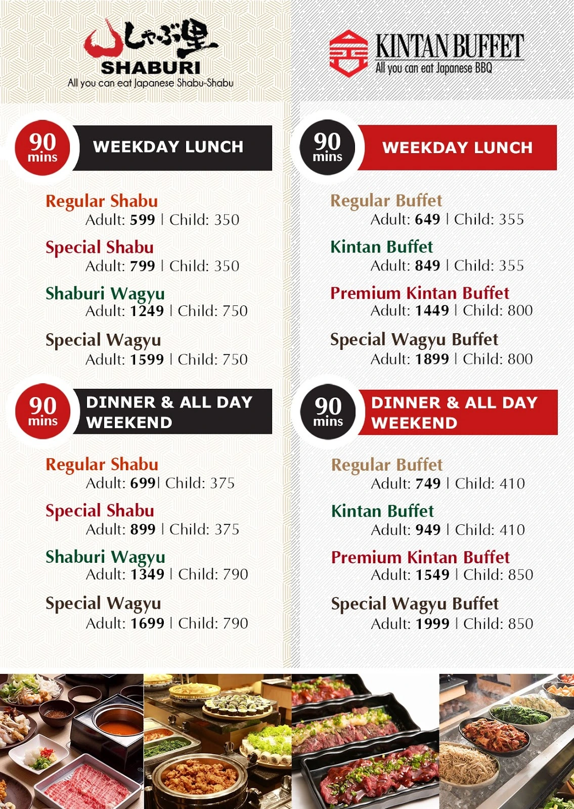 Shaburi & Kintan Buffet Menu Singapore